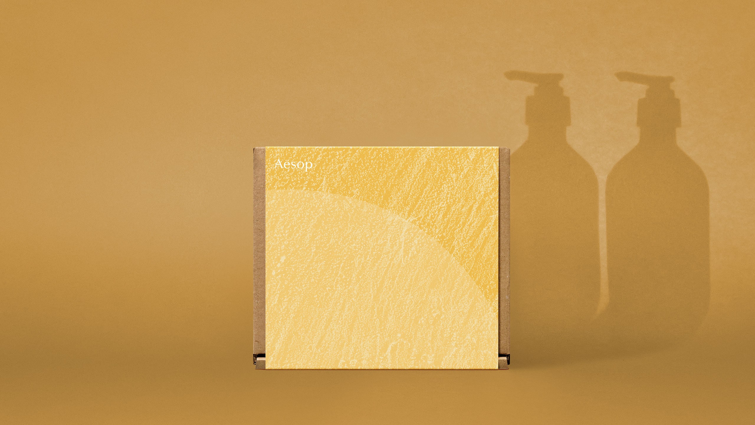 Yellow sleeve with product silhouette at the background